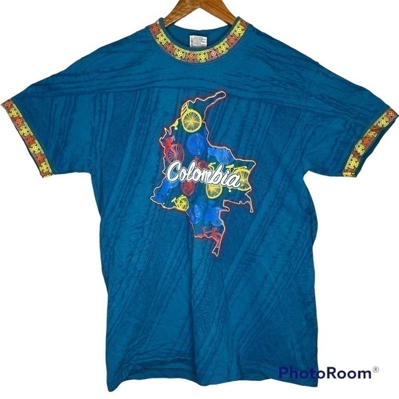 VINTAGE Columbia T Shirt Size Medium Funky - Picture 1 of 6
